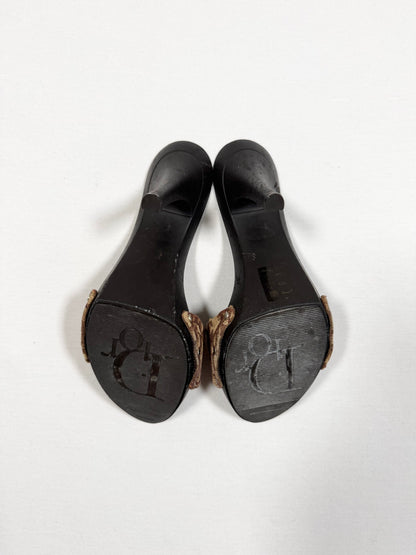 Dior Brown Logo Trotter Heels ♡ Size 38