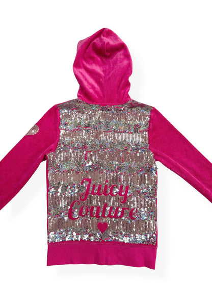 Pink Sequin Juicy Couture Zip Up Hoodie ♡ XS