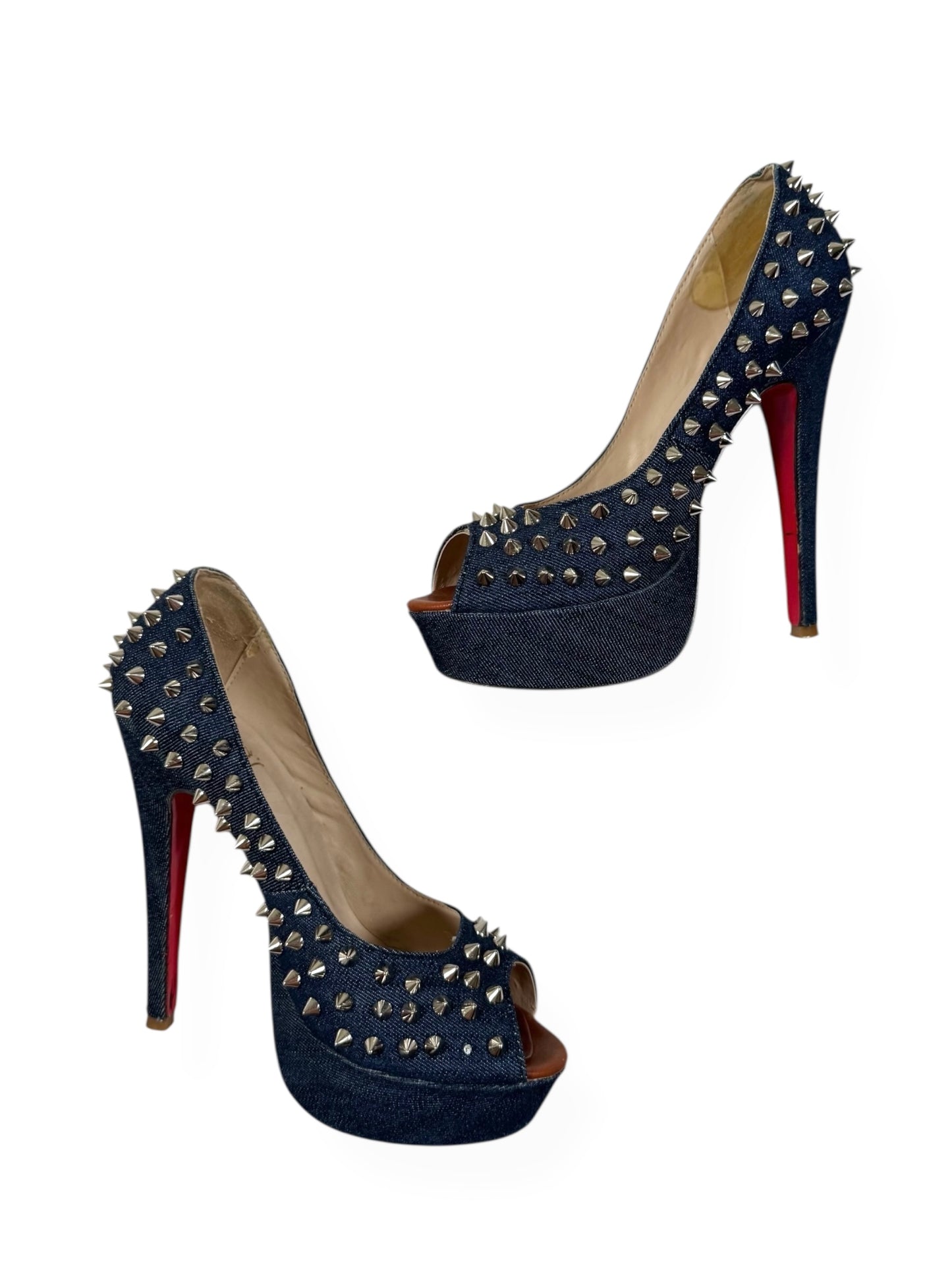 LV Replica Denim Studded Heels ♡ Size 36