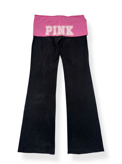 PINK Fold Over Flared Leggings ♡ M