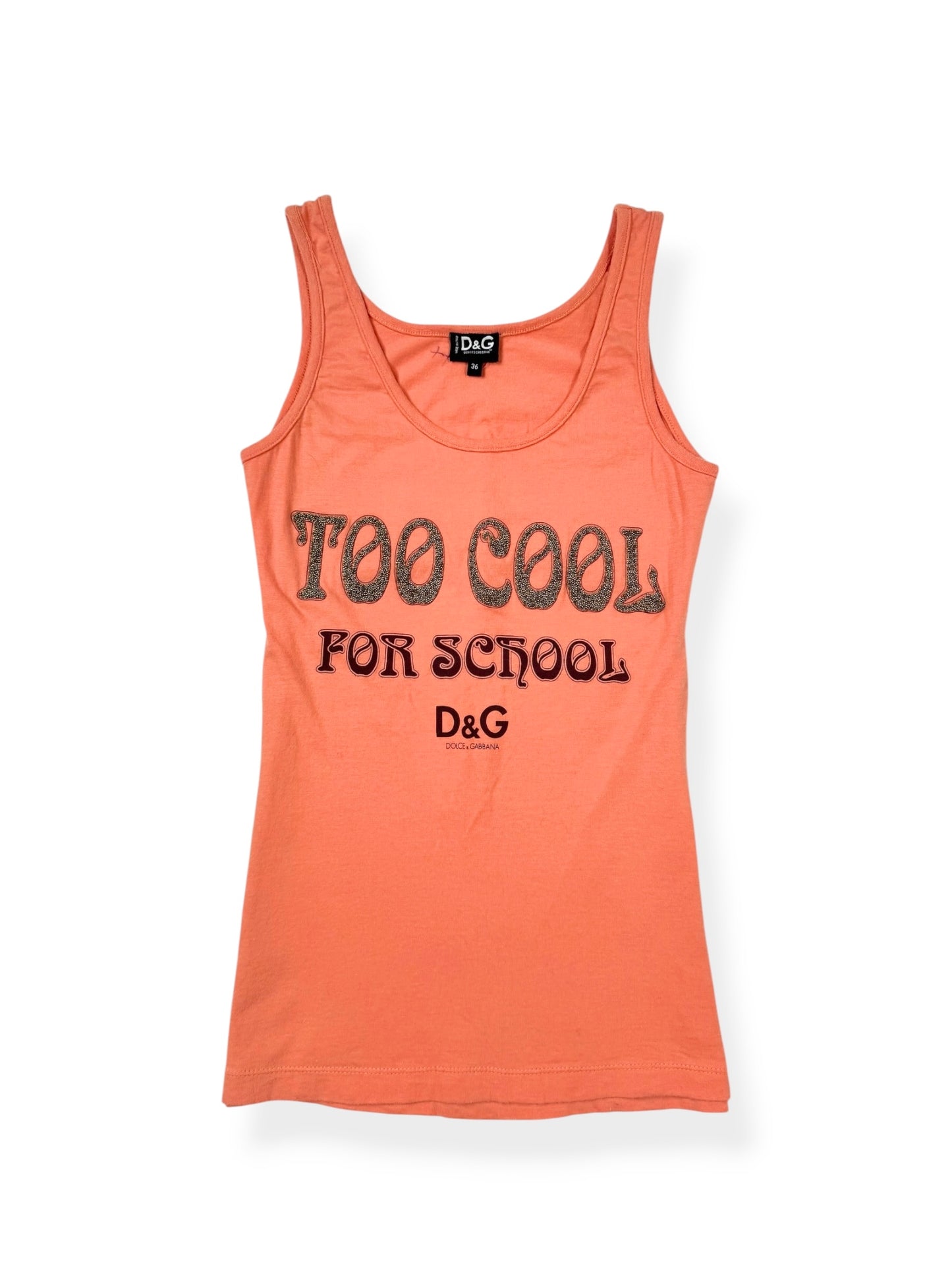 D&G Orange Too Cool For School Tank ♡