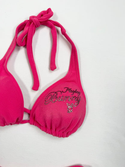 Playboy Hot Pink Towelling Bikini & Skirt Set ♡ XS