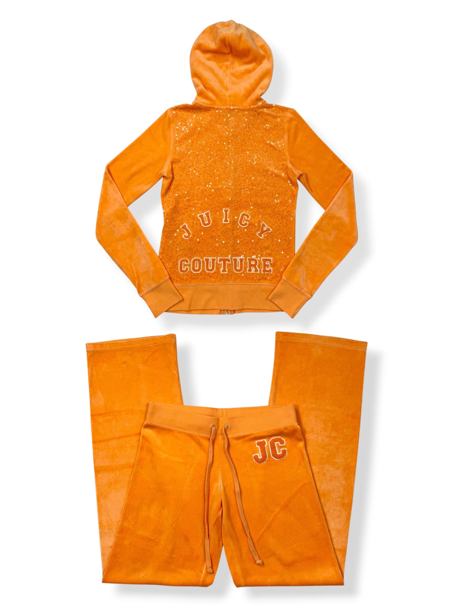 Juicy Couture Orange Sequin Tracksuit Set ♡ XS