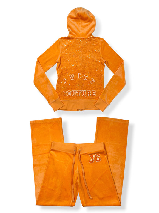Juicy Couture Orange Sequin Tracksuit Set ♡ XS