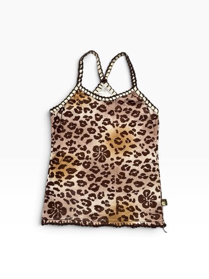 Alba Rosa Hibiscus Leopard Cami ♡ M