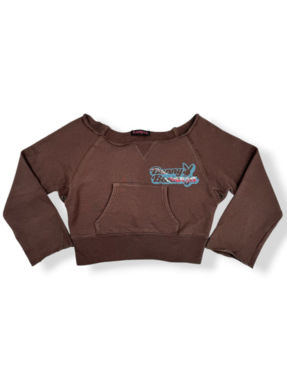 Playboy Brown Cropped Sweater ♡ S