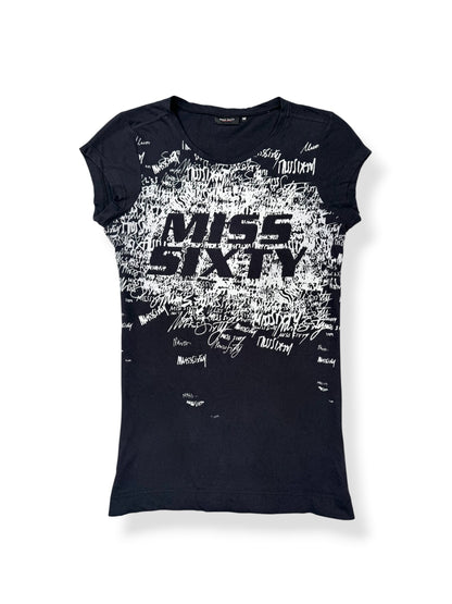 Miss Sixty Black Logo Tee ♡ M