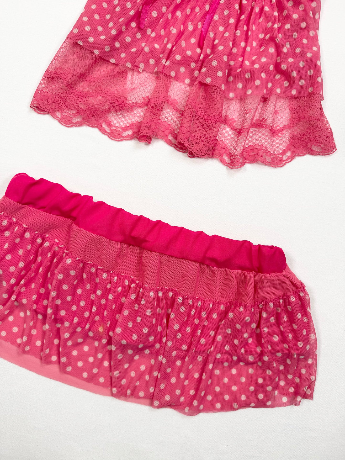 Pink Polka Cami & Micro Skirt Set ♡ S