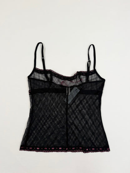 Black & Pink Ribbon Cami ♡ S