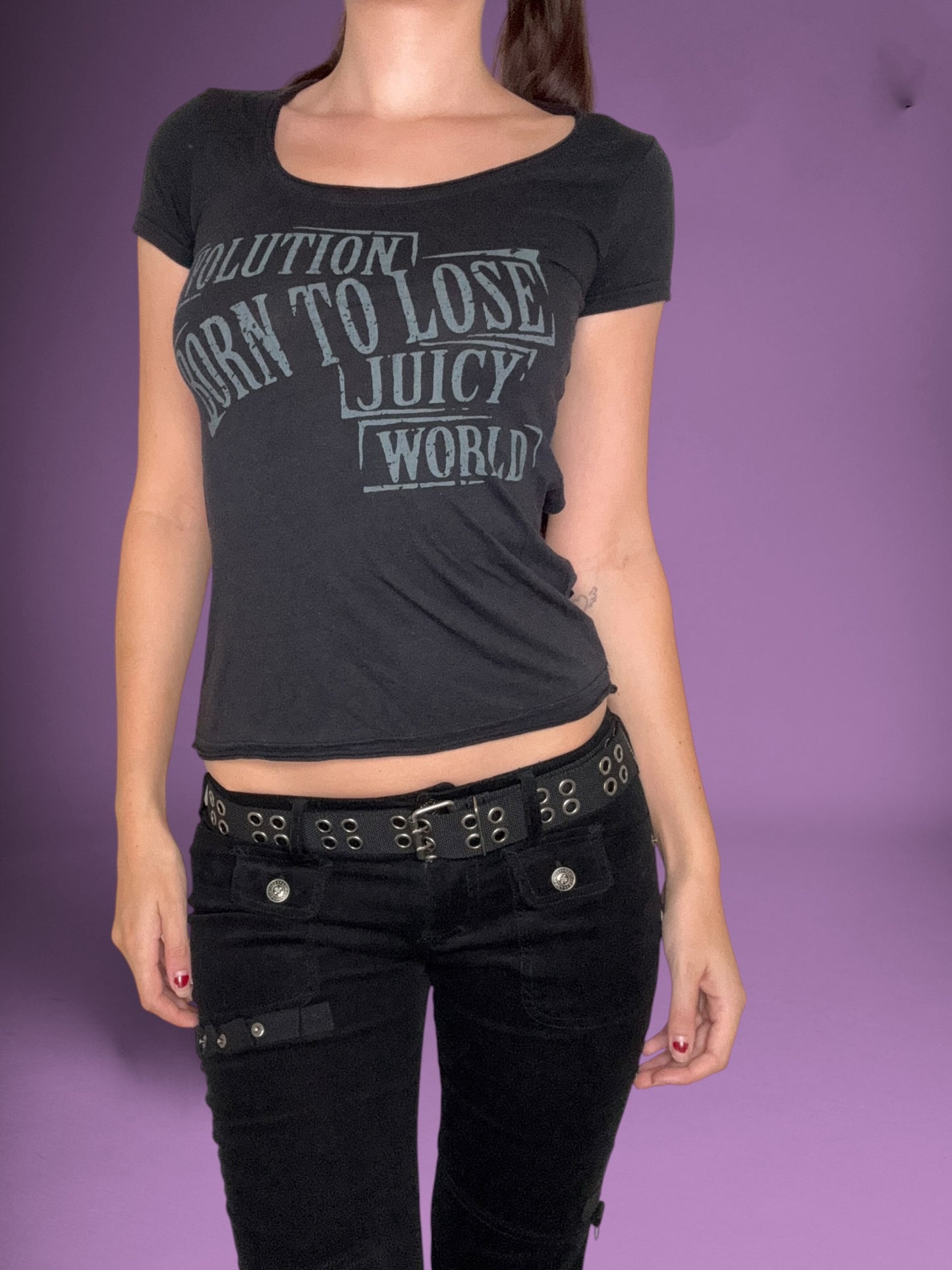 Skull Cut Out “Born To Lose” Tee ♡ S