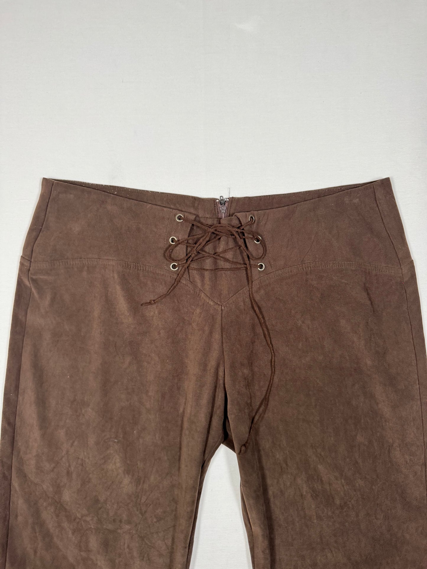 Hot Kiss Lace Up Suede Flares