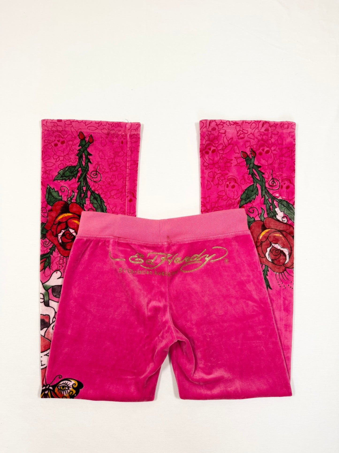 Pink Ed Hardy Velour Tracksuit ♡ S