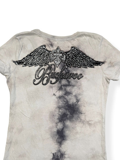 Skull Feather Grunge Tee ♡ M