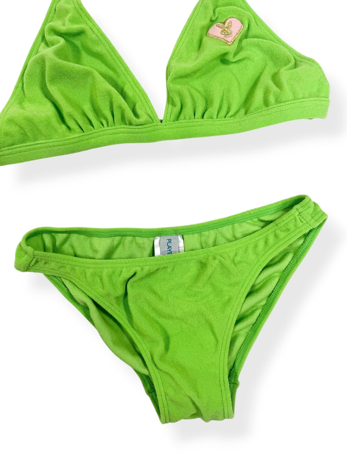 Pink & Green Playboy Towelling Bikini  ♡ XS
