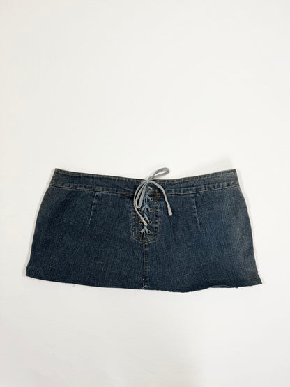 Lace Up Back “Playboy” Mini Skirt ♡ S