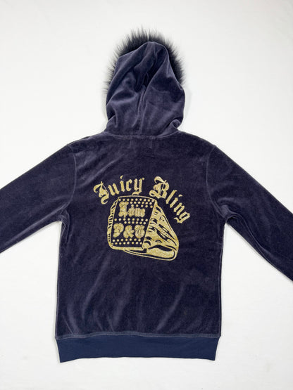 Juicy Couture Fur Hood Zip Up ♡ S