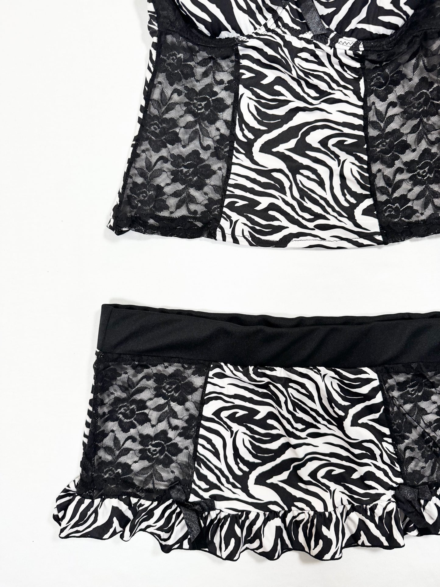 Rampage Zebra Lace Cami Set ♡ M/L