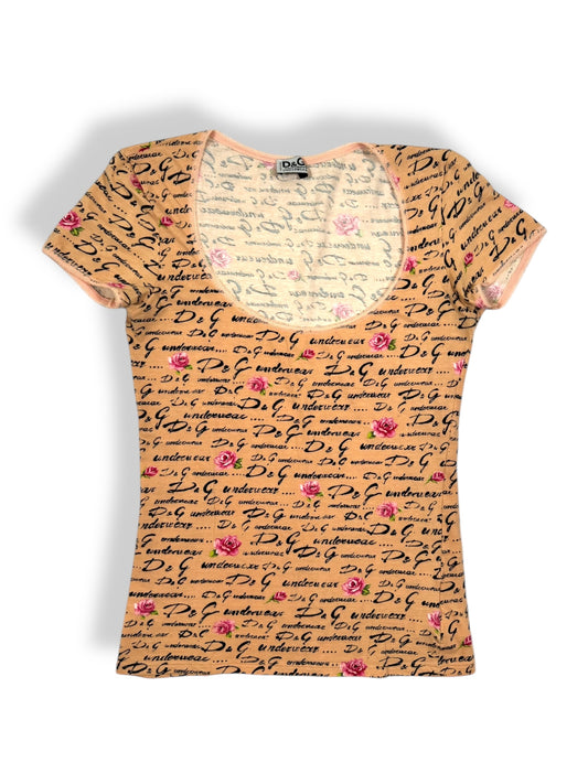 D&G Logo Rose Tee