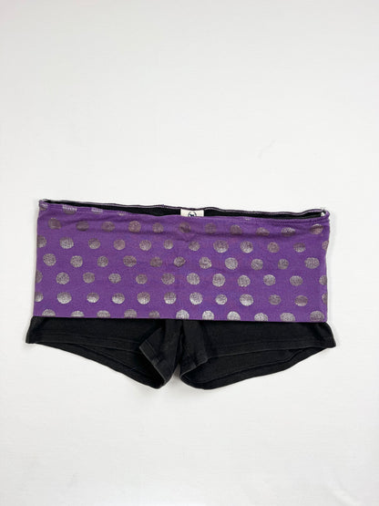 PINK Purple Polka Dot Fold Over Shorts ♡ M