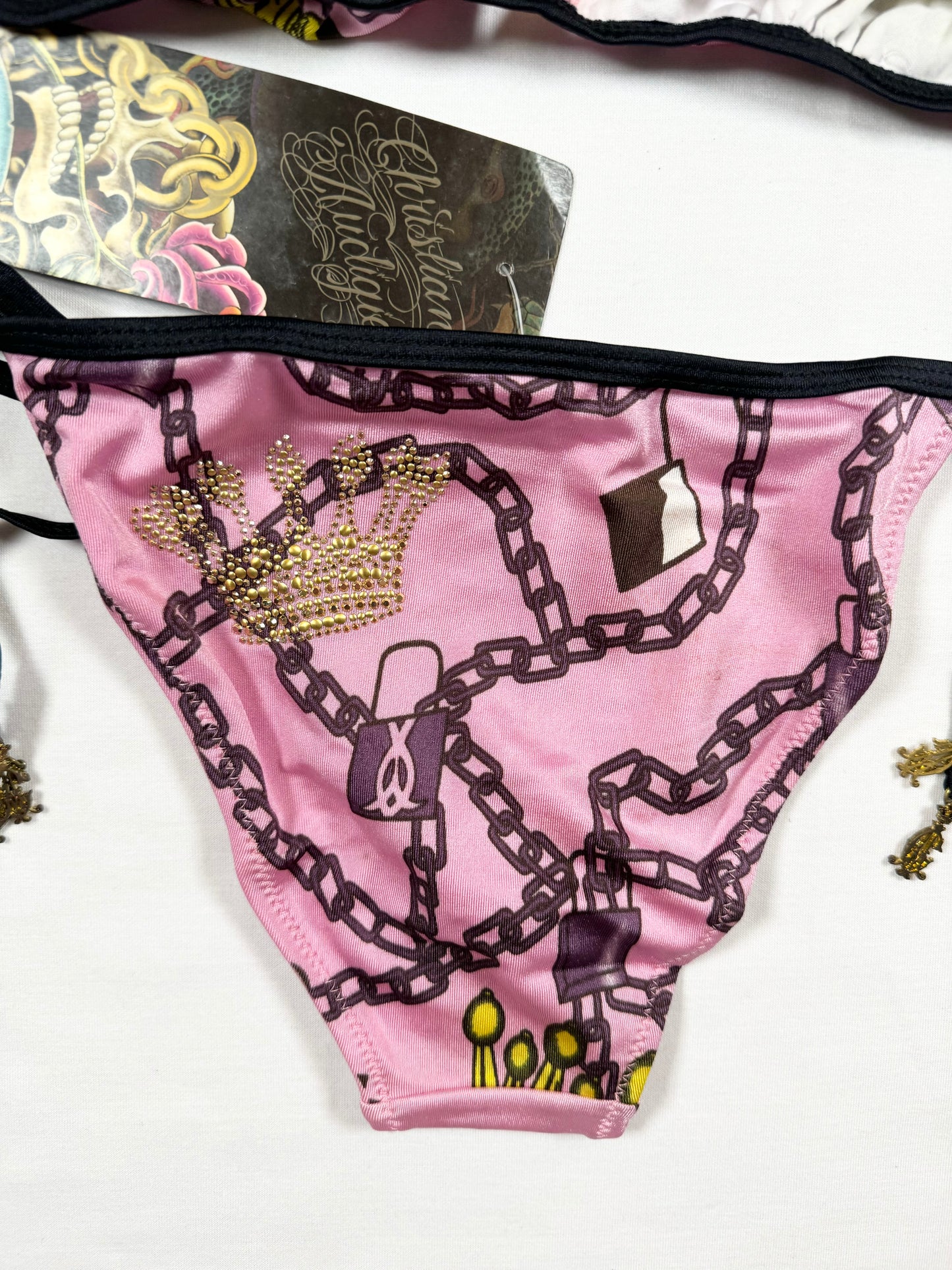 Christian Audigier Pink Chain Bikini