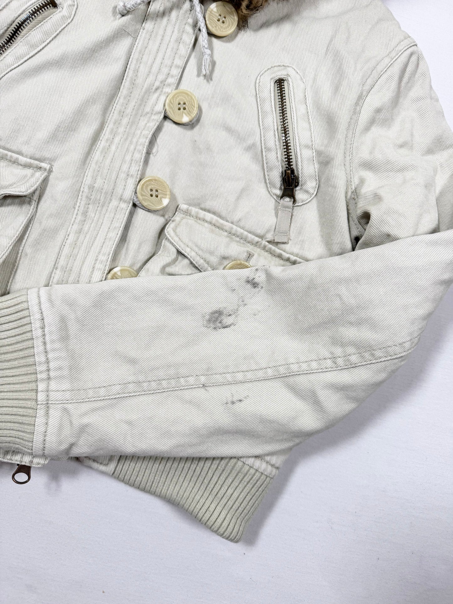 Cropped Fur Hood Jacket