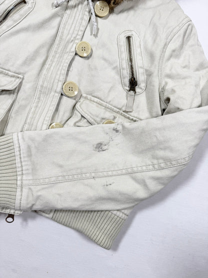 Cropped Fur Hood Jacket