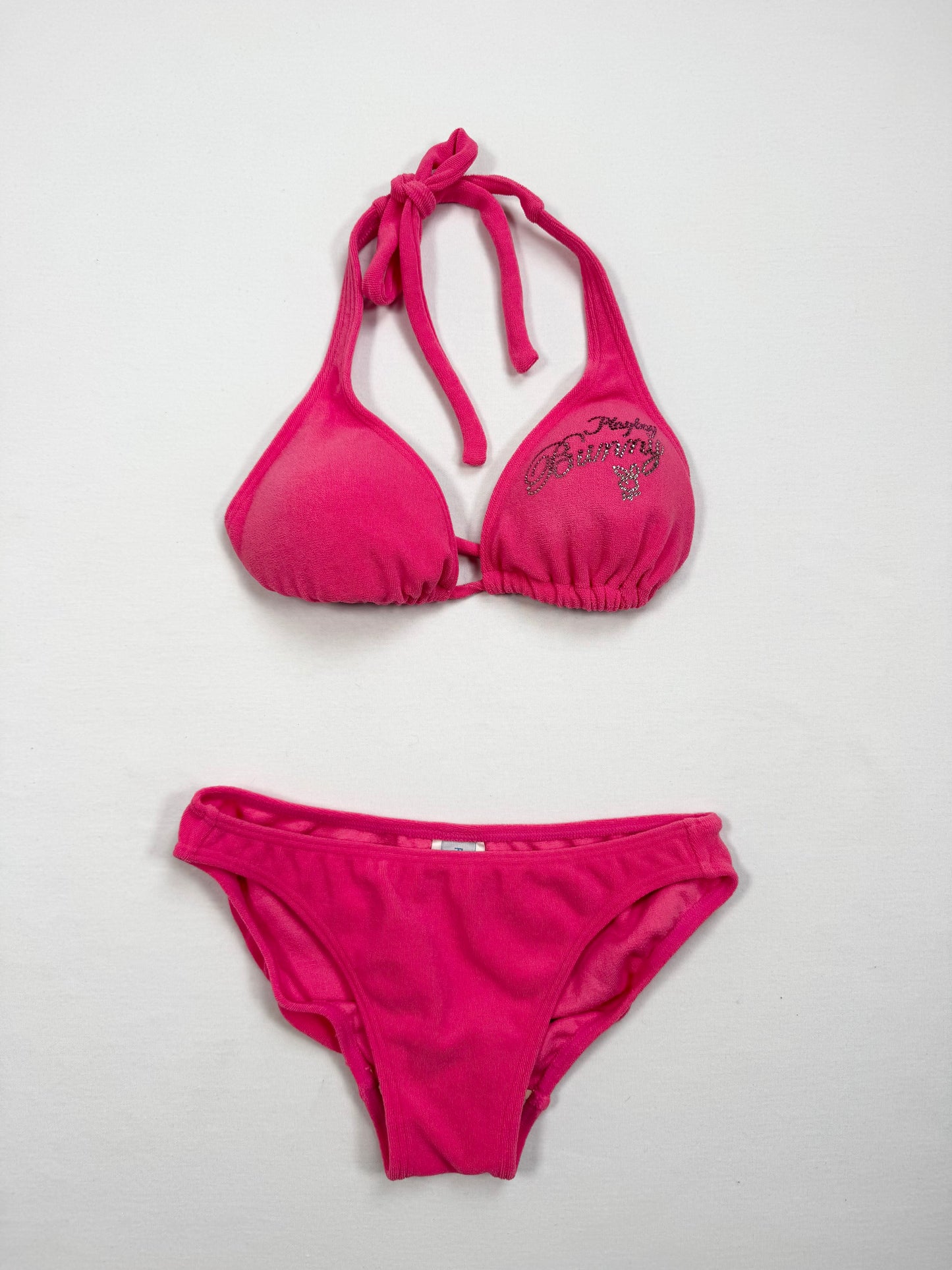 Playboy Hot Pink Towelling Bikini & Skirt Set ♡ XS