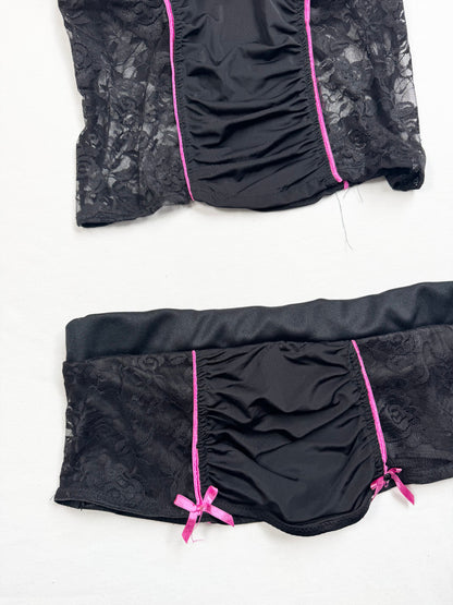 Playboy Pink & Black Cami Skirt Set ♡ XS