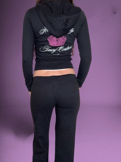 Juicy Couture Black Lace Print Tracksuit ♡ XS