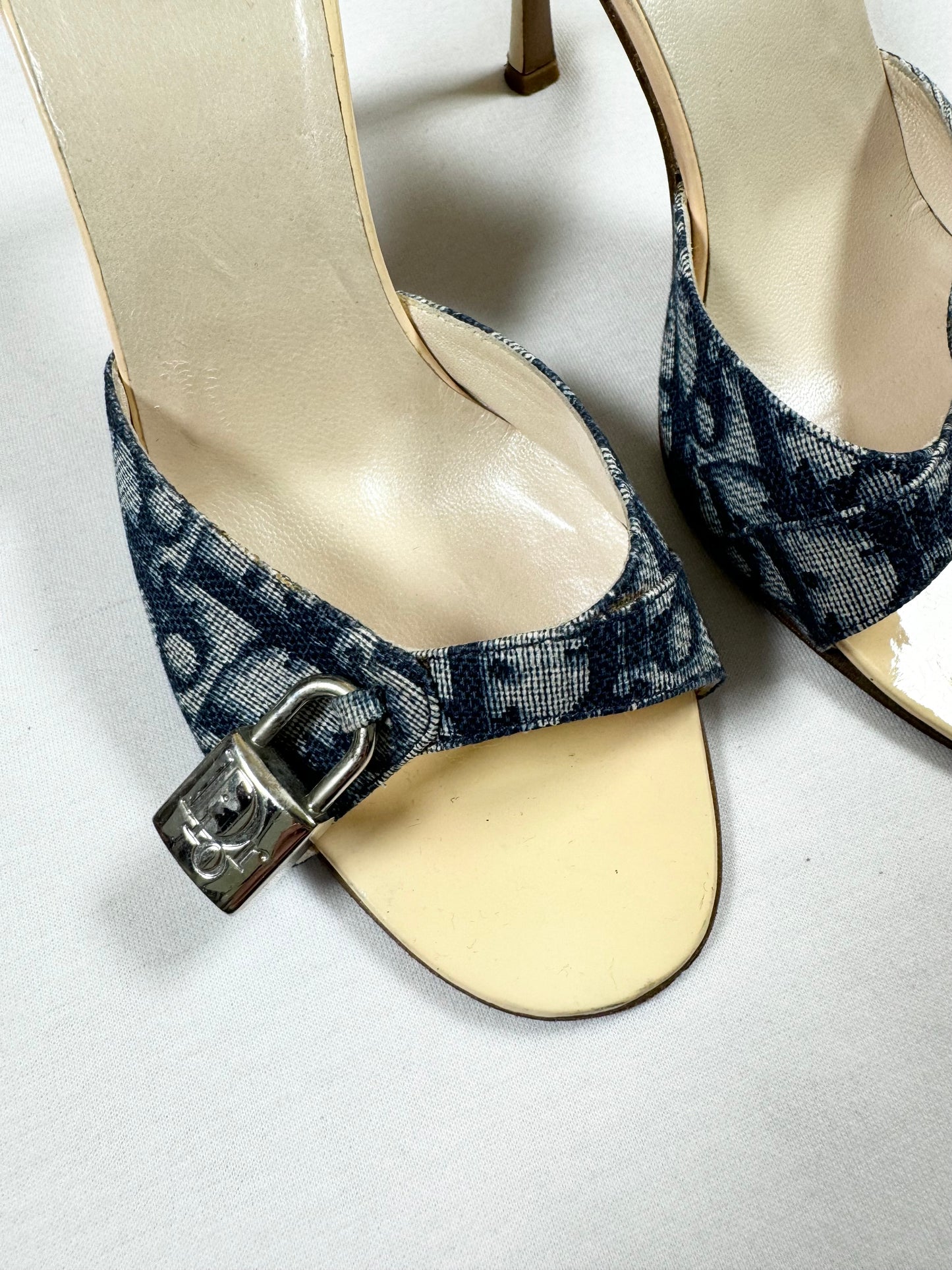 Dior Monogram Lock and Key Kitten Heels