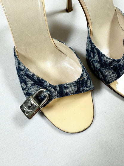 Dior Monogram Lock and Key Kitten Heels