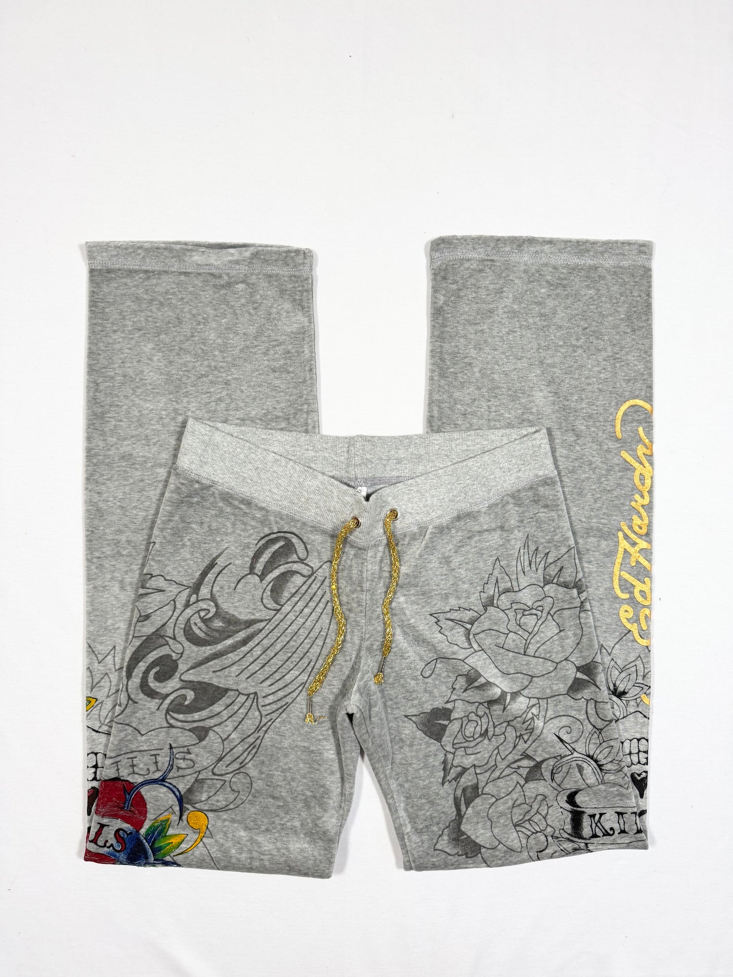 Ed Hardy Grey Velour Tracksuit ♡ Size M