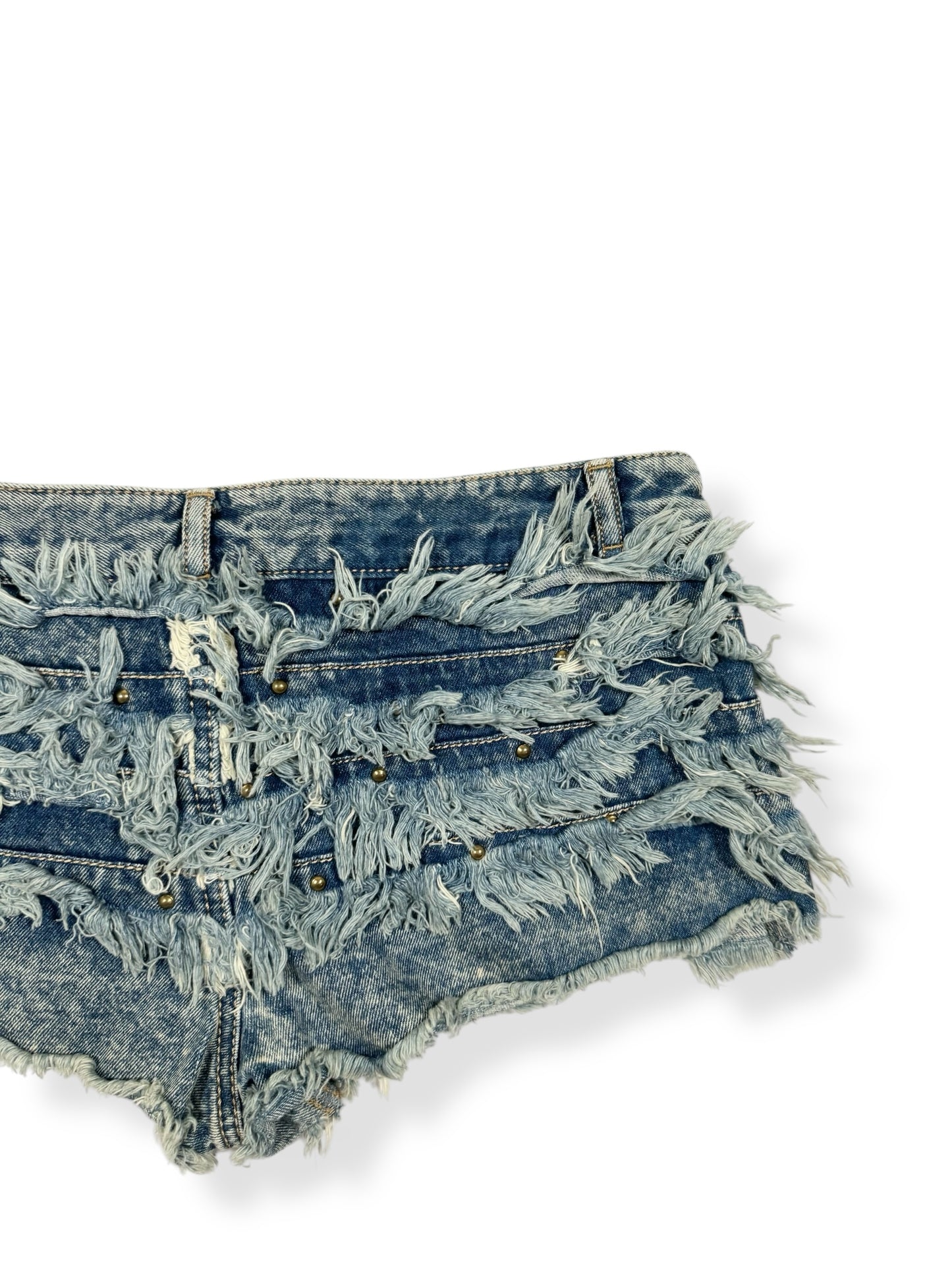 Distressed Studded Micro Shorts