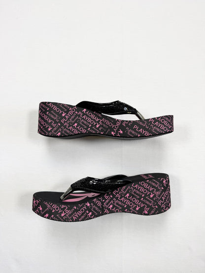 Playboy Pink & Black Platform Sandals ♡ Euro 38