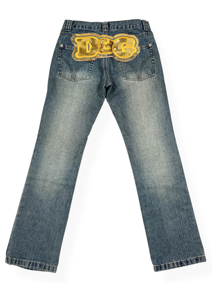 D&G Gold Sequin Logo Jeans ♡ Size XS