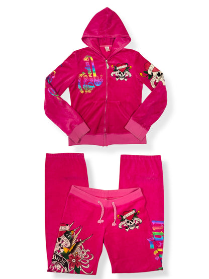 Pink Ed Hardy Tracksuit ♡ L/XL