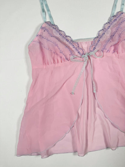 Pink Tie Front Cami