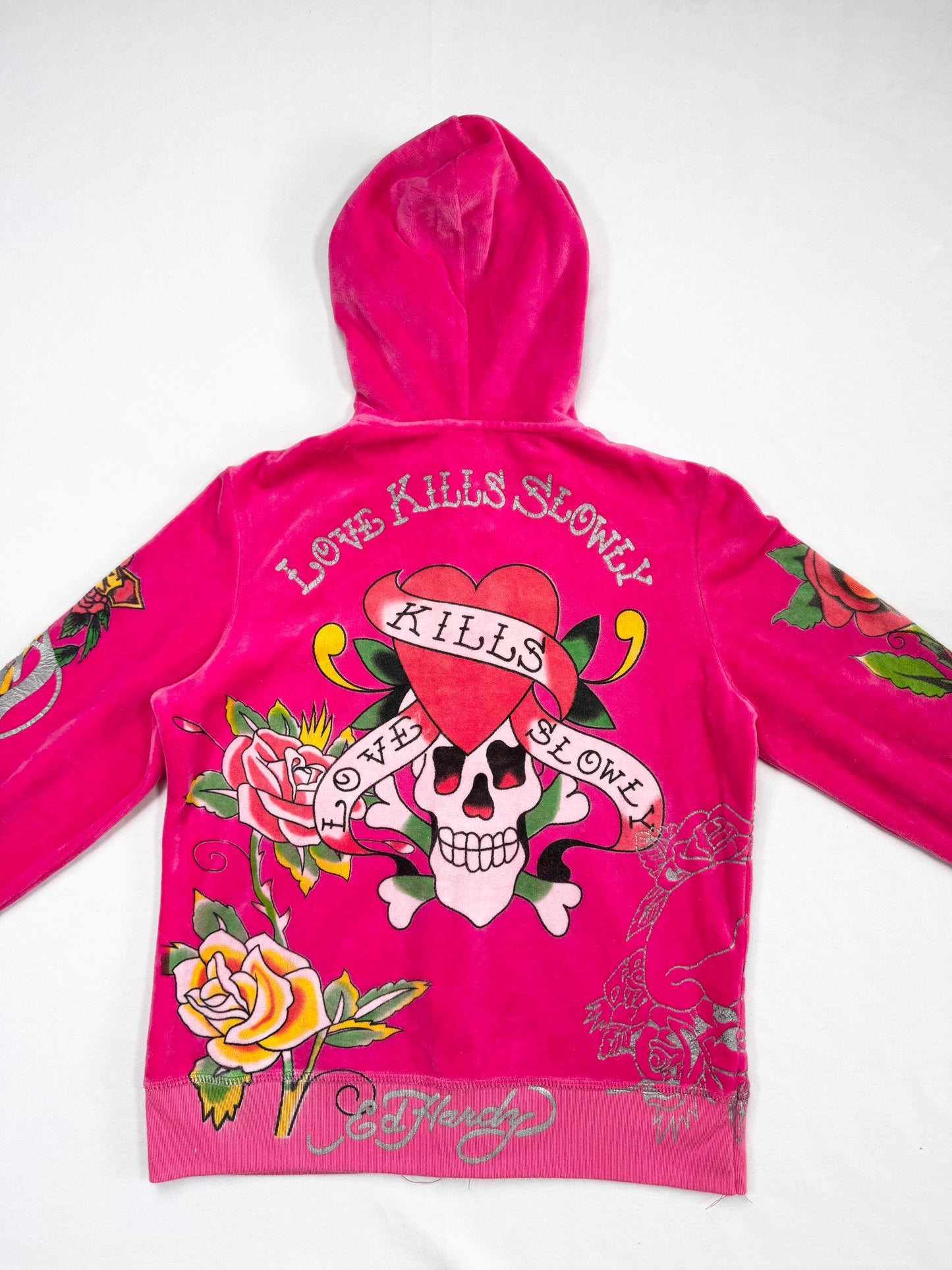 Pink Velour Ed Hardy Tracksuit ♡ M/L