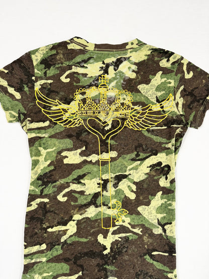 Camo Wing & Key Print Tee ♡ S