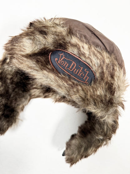 Brown Fur Von Dutch Hat