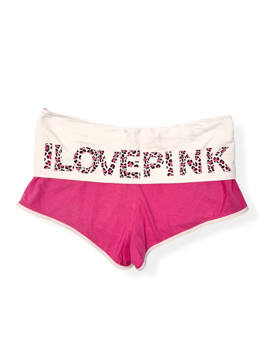 “I Love Pink” Fold Over Shorts
