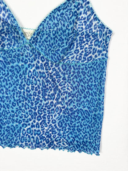 Blue Leopard Micromesh Cami ♡ Size L