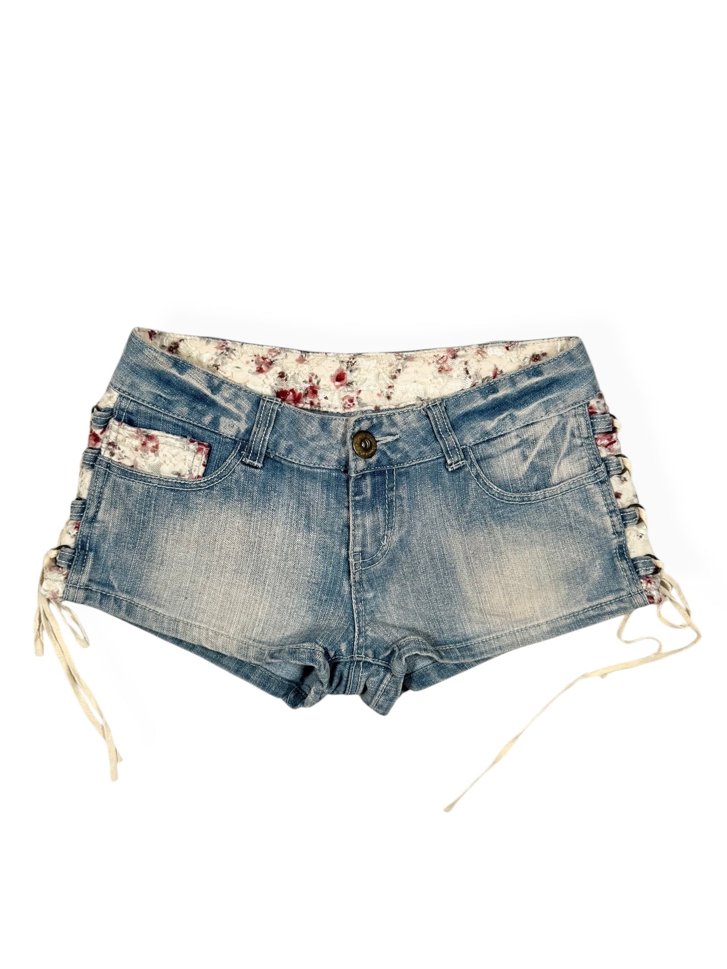 Floral Lace Up Sides Shorts ♡ Size S