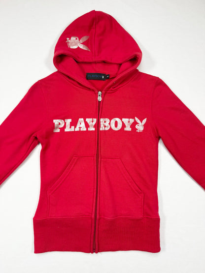 Red Playboy Zip Up Hoodie ♡ S