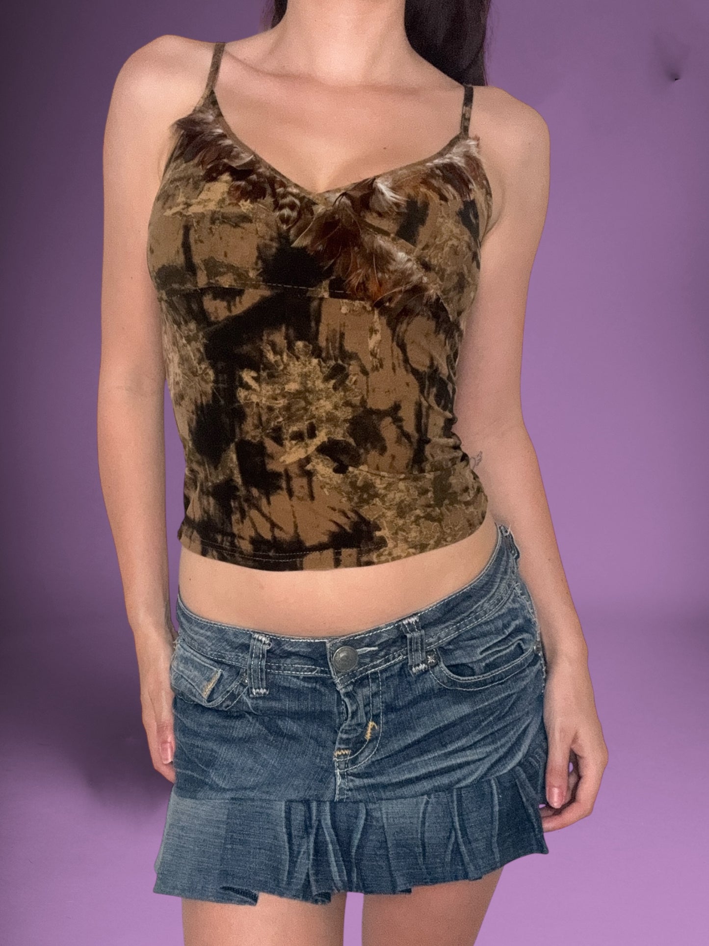 Feather Trim Cami ♡ Size S