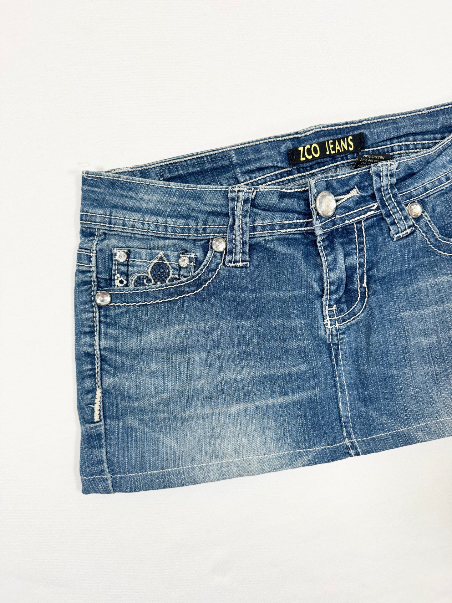 Cross Denim Mini Skirt ♡ XS