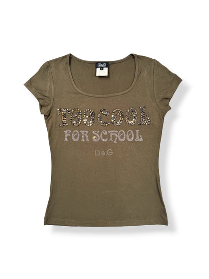 D&G “Too Cool For School” Khaki Tee ♡ M