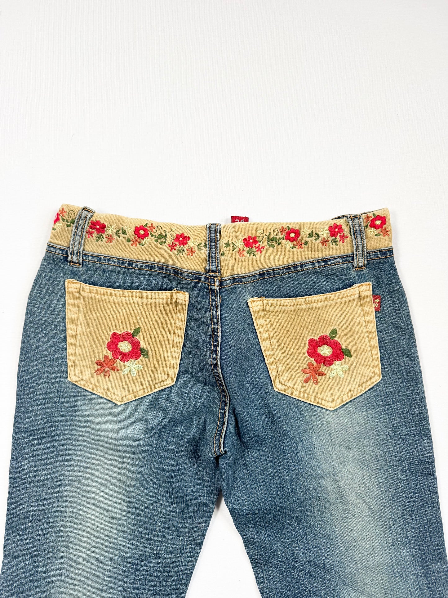 Embroidered Waistband Flared Jeans ♡ XS