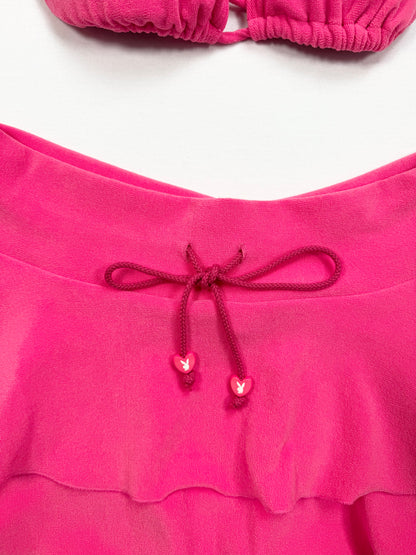 Playboy Hot Pink Towelling Bikini & Skirt Set ♡ XS