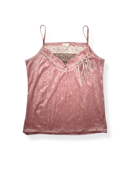 Pink Velvet Lace Cami